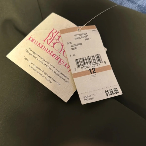 NWT RACHEL Rachel Roy Dark Green Black with Glitter Dress Tiered Ruffles - Picture 10 of 10